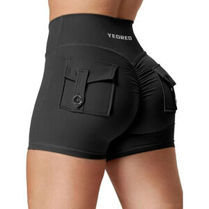 Workout Shorts with Pockets Charm Gym Biker Shorts for Women High  Waisted